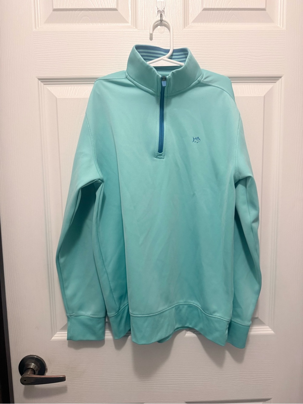 Southern Tide Kids Quarter-Zip Pullover Hoodie - Aqua Blue